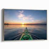 Landscape art painting of Ontario, Canada on a framed canvas, featuring colorful hues with vintage poster style.