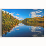 Black and white stretched canvas of Quebec scenery, ideal for kitchen wall art.