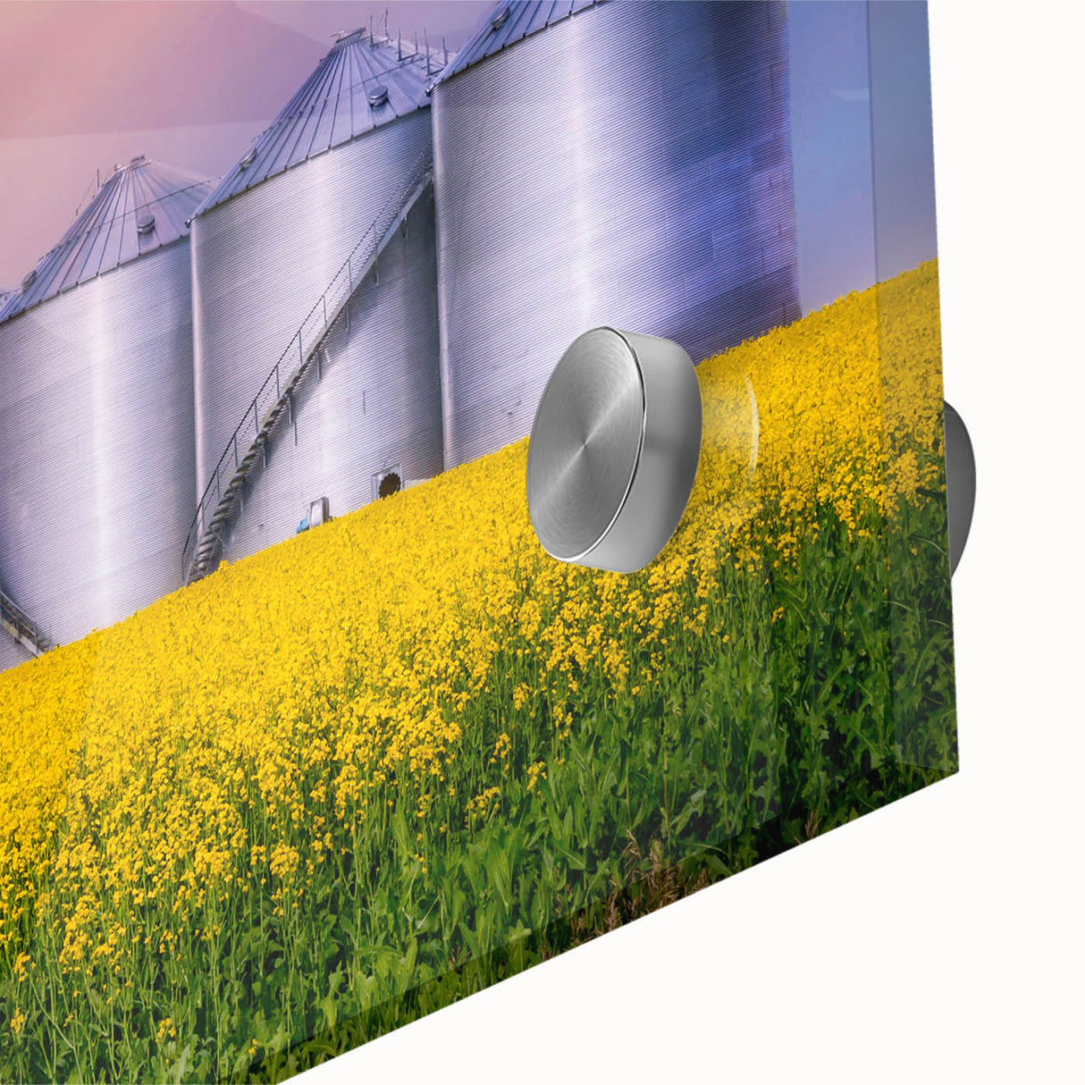 Large abstract wall art depicting a Saskatchewan scenery in muted earth tones on acrylic glass, ideal for dining room art.