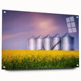 Acrylic print of a large abstract scenery in Saskatchewan, featuring earthy tones, ideal for bedroom or dining room decor.
