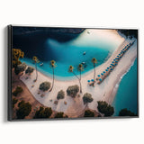 Black and white framed canvas of Antigua landscape, ideal for bedroom wall decor.