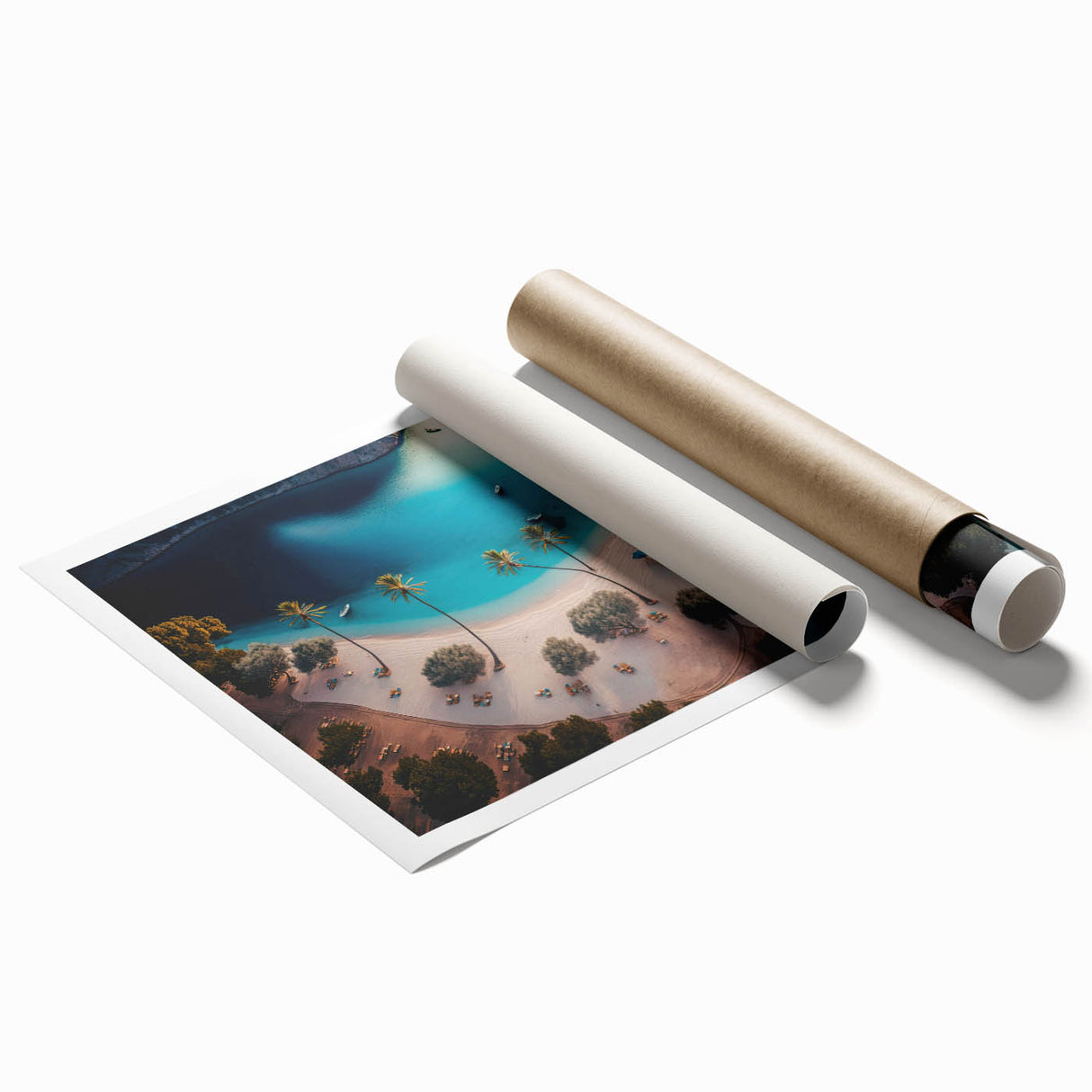 Extra large rolled print of Antigua scenery with vibrant floral elements.