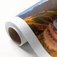 Art Deco style poster of a Caribbean landscape on rolled canvas, featuring pastel shades, ideal for nursery wall art.