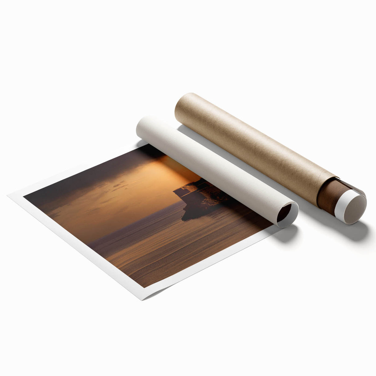 Extra large rolled print featuring a Caribbean Cuban landscape with vibrant floral elements.