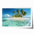 Extra large rolled print of a Caribbean scenery with vibrant blue and green tones, ideal for dining room wall art.