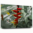 Acrylic print of a Caribbean Martinique scenery, featuring vibrant blue and green tones, ideal for dining room decor.