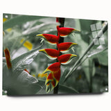 Acrylic print of a Caribbean Martinique scenery, featuring vibrant blue and green tones, ideal for dining room decor.