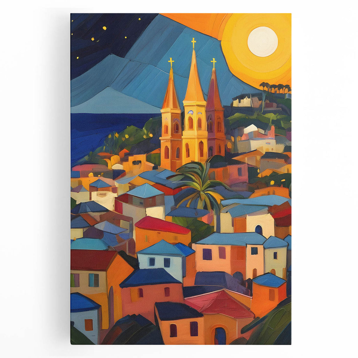 Black and white photograph of Saint Lucia scenery on stretched canvas, ideal for kitchen wall art.
