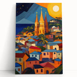 Black and white photograph of the Caribbean Saint Lucia scenery on stretched canvas, suitable as large kitchen wall art.