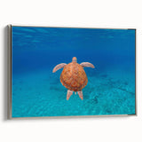 Landscape art painting of the Caribbean Virgin Islands on a framed canvas, featuring vibrant blue and green tones.