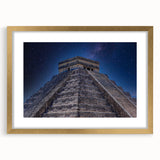 Extra large abstract art print of Central American scenery in gold frame, featuring textured earth tones.