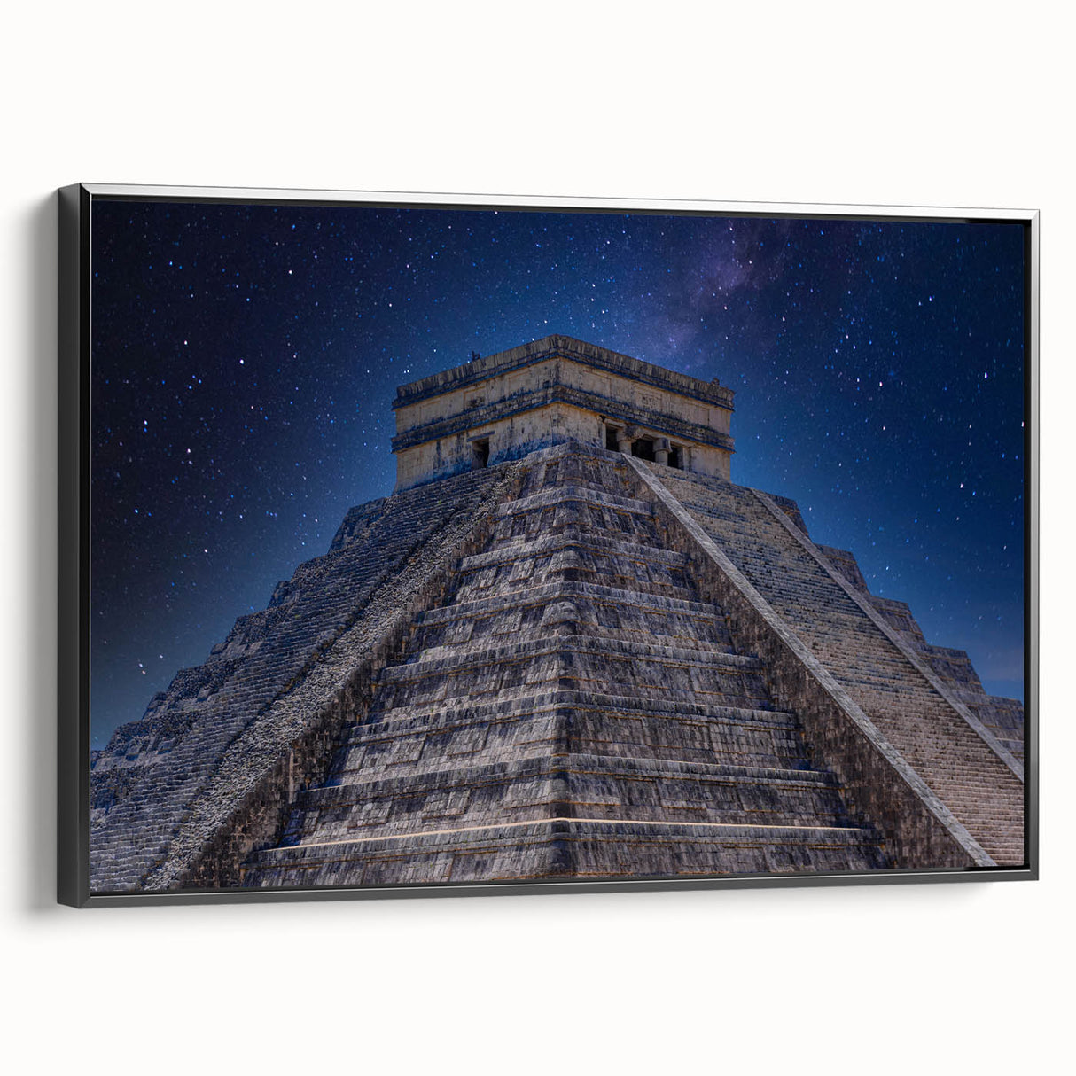 Black and white framed canvas of a vintage Belize landscape, ideal for bedroom wall decor.