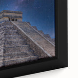 Extra large framed canvas featuring a textured depiction of a Central American scenery in vibrant colors.