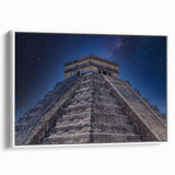 Framed canvas featuring a vintage-style landscape painting of Belize with colorful art on a black background.