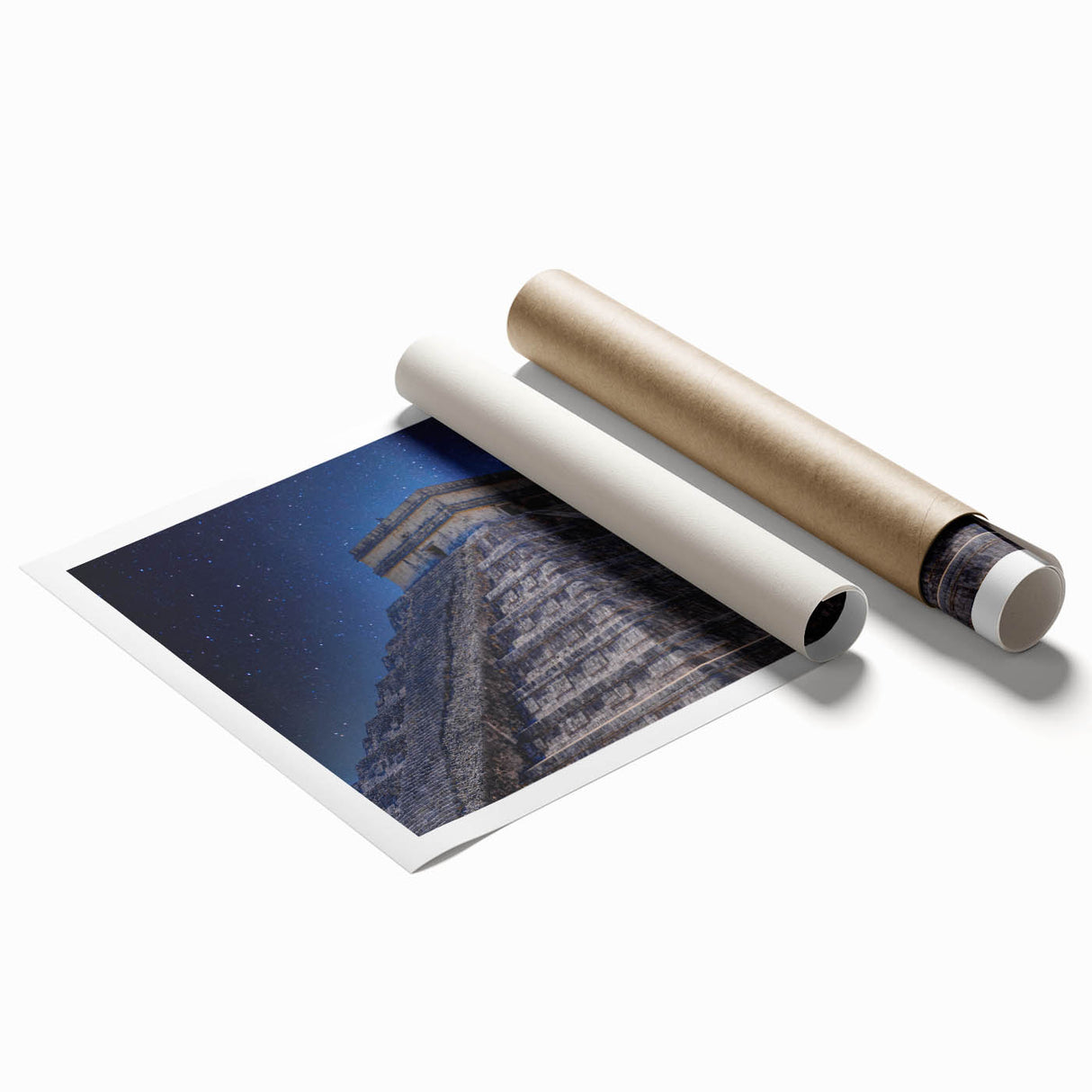Extra large rolled print featuring a serene Belize landscape with lush greenery and floral elements.