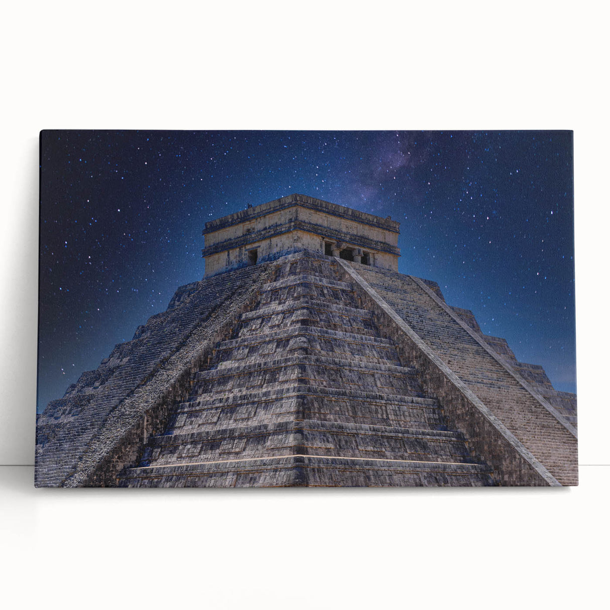 Black and white stretched canvas of a Central American scenery, ideal for kitchen wall art.