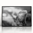Large abstract wall art depicting a colorful Central American scenery on a black framed acrylic.