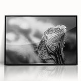 Large abstract wall art depicting a colorful Central American scenery on a black framed acrylic.
