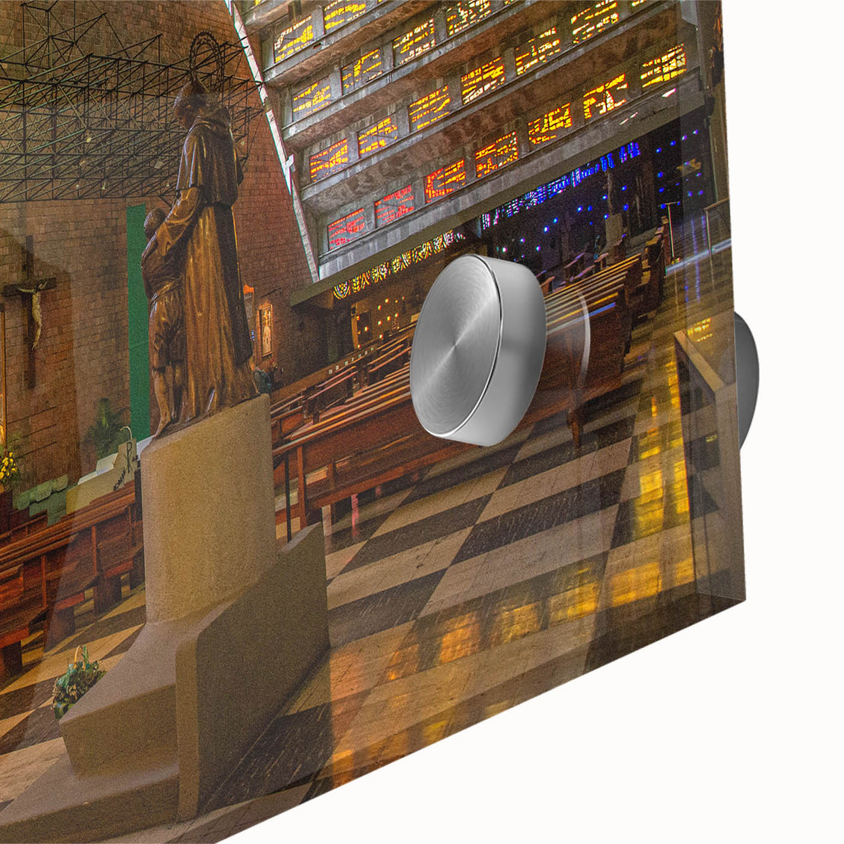 Large abstract wall art of a Central American scenery in muted earth tones on acrylic glass, ideal for dining room art.