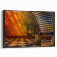 Black and white landscape art painting of El Salvador on framed canvas, ideal for bedroom wall decor.