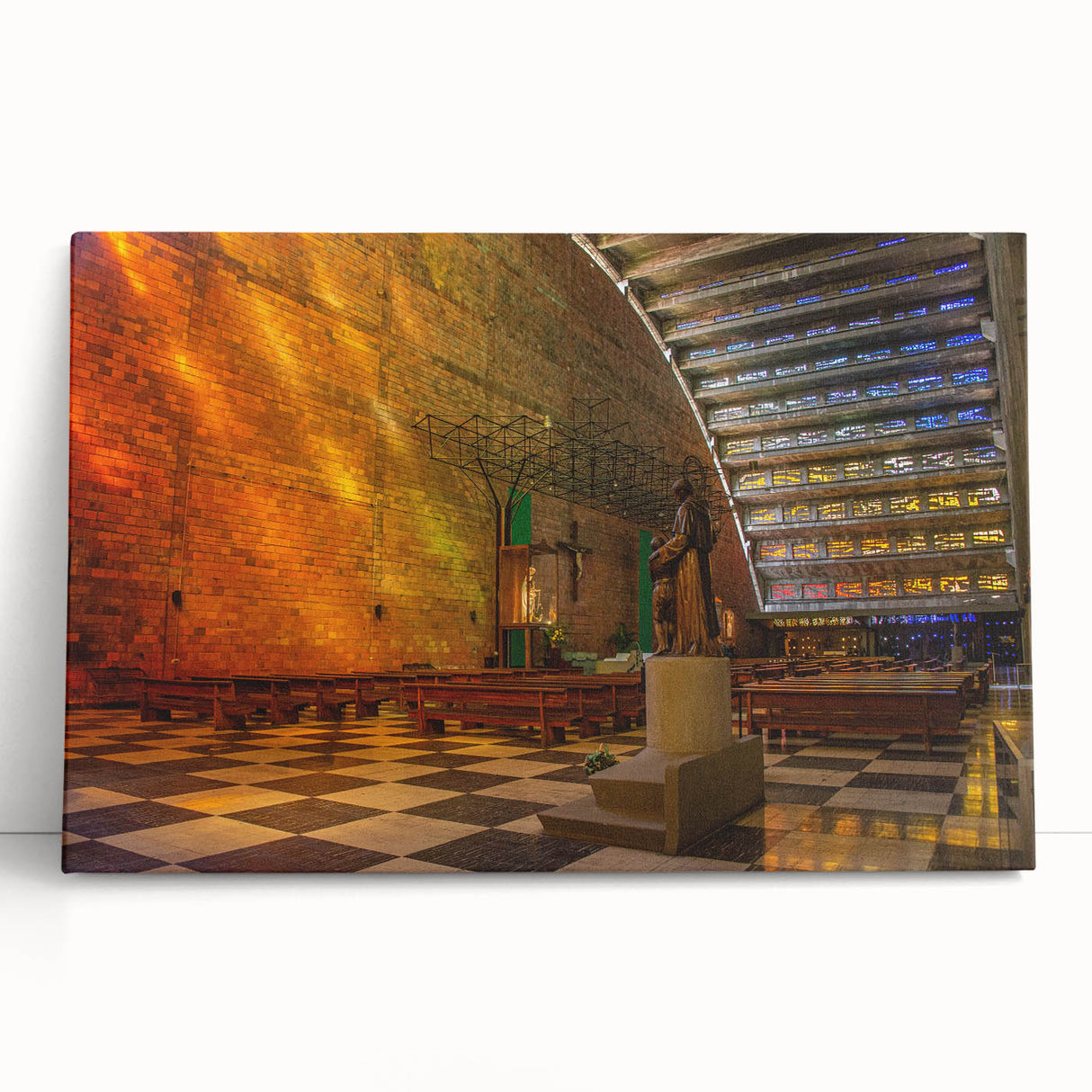 Black and white stretched canvas of Central American scenery, ideal for kitchen wall art or bedroom ambiance.