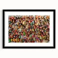 Extra large framed abstract art print depicting a textured Central American landscape in muted earth tones.