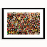 Extra large framed abstract art print depicting a textured Central American landscape in muted earth tones.