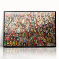 Large abstract wall art depicting a Guatemalan landscape in muted earth tones on a framed acrylic.