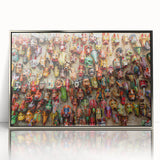 Mid-century modernist art depicting a serene Central American landscape in muted earth tones on a framed acrylic print.
