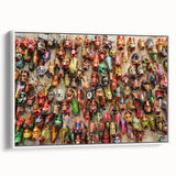 Vintage poster art of a Guatemalan landscape on a framed canvas, featuring colorful art in extra large size.
