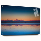 Acrylic print of a Central American landscape, featuring lush greenery and a distant mountain.