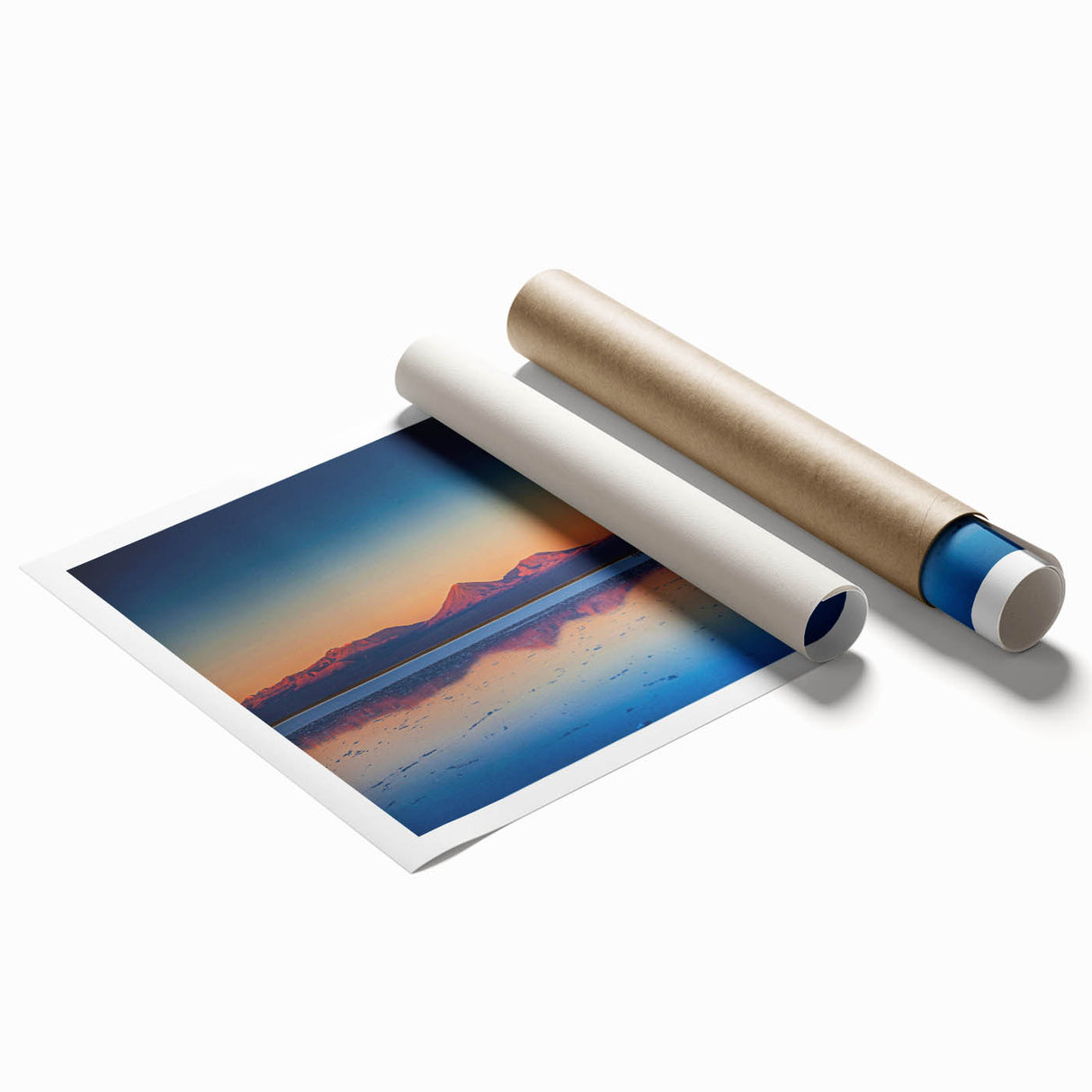 Extra large rolled print of a Central American scenery with vibrant floral elements.