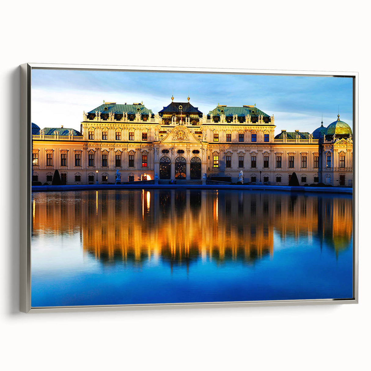 Landscape art painting of a European scenery in Austria on framed canvas.