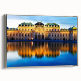 Landscape art painting of a European scenery in Austria on framed canvas.