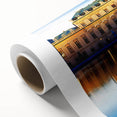 Art Deco poster of a European scenery in Austria, featuring pastel shades on rolled canvas, ideal for nursery wall art.