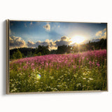 Framed canvas wall art depicting a vintage-style Czech Republic landscape in muted gold and black, ideal for bedroom decor.