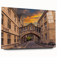 Acrylic print of Oxford scenery with muted earth tones, ideal for dining room decor.