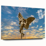 Large abstract depiction of Piccadilly, England in muted colors on acrylic glass, suitable for bedroom or dining room art.