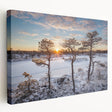 Large art print of a European cityscape in muted pastel colors on stretched canvas, ideal for kitchen wall art.