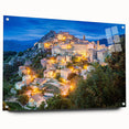 Acrylic print of a Corsican landscape in muted earth tones, ideal for bedroom or dining room decor.