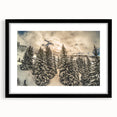 Colorful abstract art print of the French Alps in vibrant hues on a textured, extra large canvas.