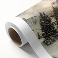 Art deco poster of the French Alps in pastel hues on rolled canvas, ideal for nursery wall art.