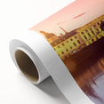 Art Deco poster of Lyon, France, in pastel tones on rolled canvas, ideal for nursery wall art.