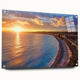 Acrylic print of a large abstract depiction of Nice, France in muted blue and green tones.