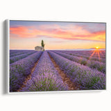 Vintage poster art of a scenic Provence landscape on extra large framed canvas.