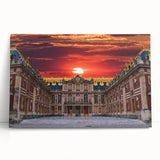 Black and white photo of the Versailles Palace on large stretched canvas, ideal for kitchen wall art.