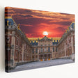 Large canvas print of the Versailles Palace gardens in vibrant green and blue tones, suitable for kitchen wall art.
