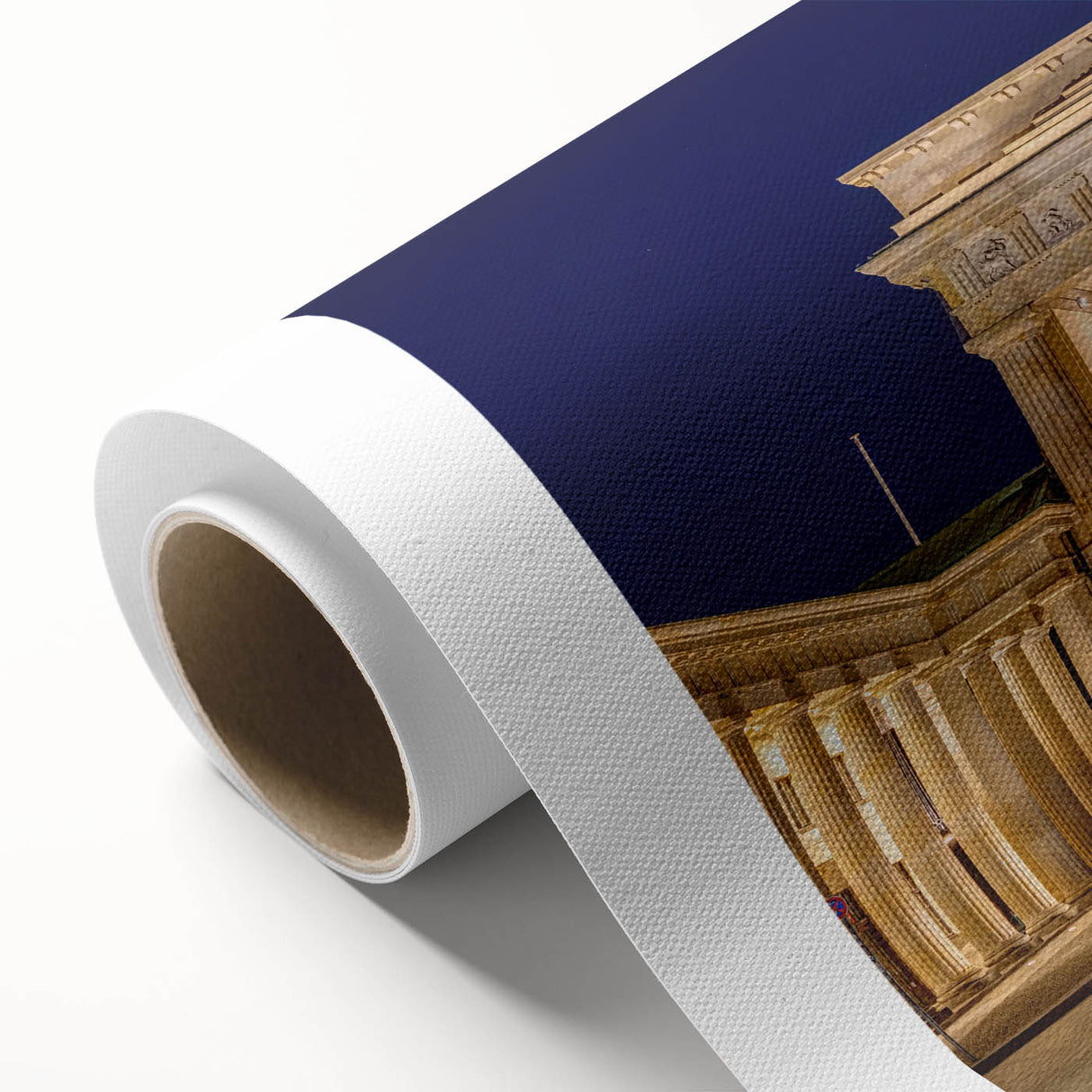 Art Deco poster of Berlin scenery on rolled canvas, featuring pastel hues, ideal for nursery wall art.