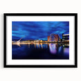 Extra large textured abstract art print of a colorful Irish landscape, framed in black, ideal for living room decor.