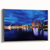 Framed canvas of a vintage-style Irish landscape, featuring muted green and black tones, ideal for bedroom wall art.